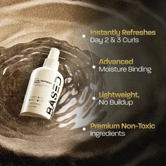 BASED Krullen Verfrissingsspray - zijaanzicht voor mannen VK